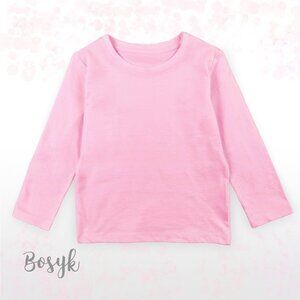NEW - Long Sleeve Tshirt Baby Girls - T Shirt Pink -T Shirt Plain-T Shirt
